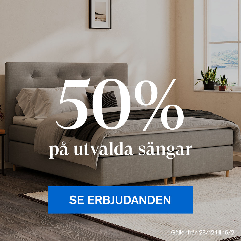 50% rabatt p&aring; utvalda s&auml;ngar